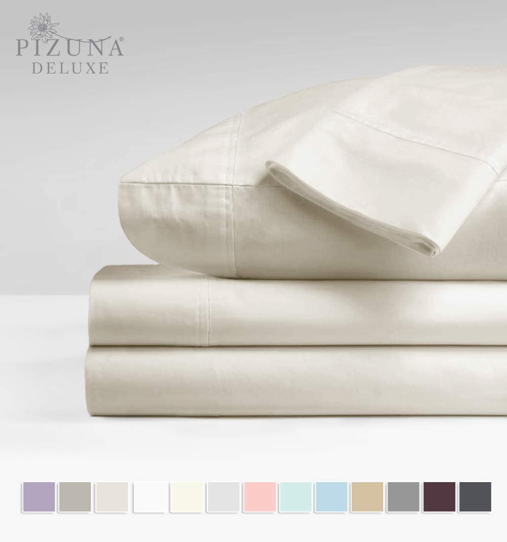 100% Long Staple Cotto Details about   Pizuna 600 Thread Count Cotton Full Flat Sheet White 1pc 