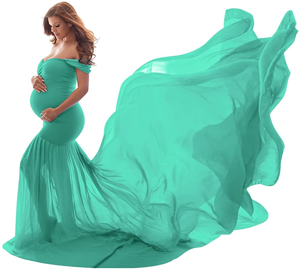 UNIQUE-F Vestido Largo para Mujeres Embarazadas Vestido para Embarazadas…   Mermaid maternity dress, Maternity dresses for photoshoot, Maternity  dresses photography