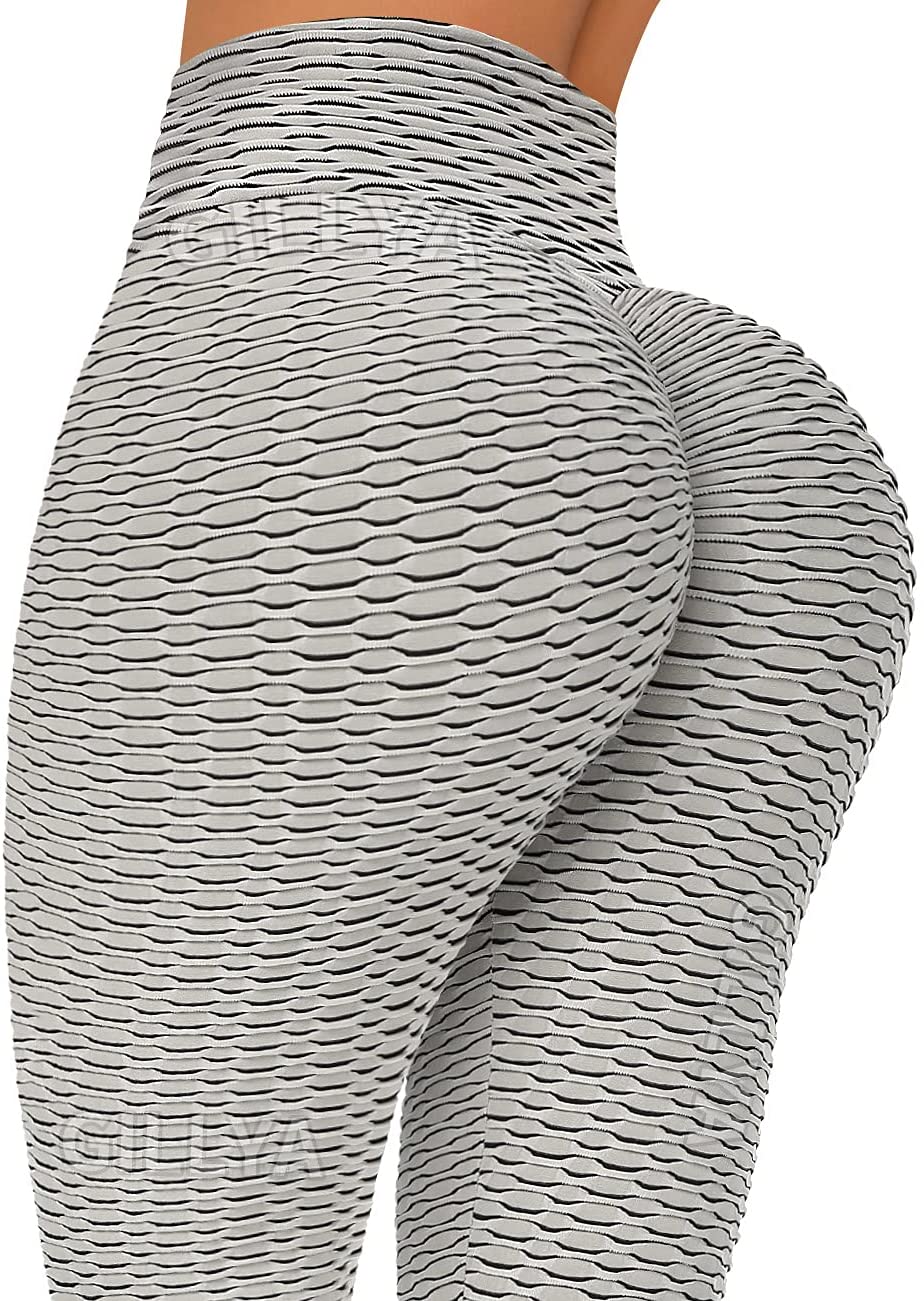 GILLYA Booty Yoga Pants Women High Waisted Ruched Butt Lift Textured  Scrunch Leggings Booty Tights : : Clothing, Shoes & Accessories