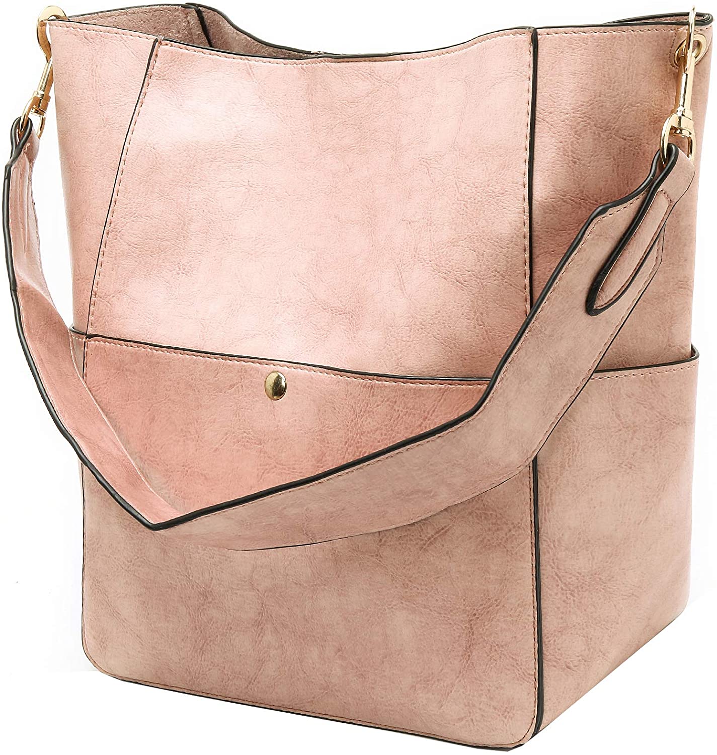 Pu Leather Bucket Tote Purse And Handbags Medium Satchel Hobo Purse Designer Work Shoulder Bags Molodo Womens Handbag 