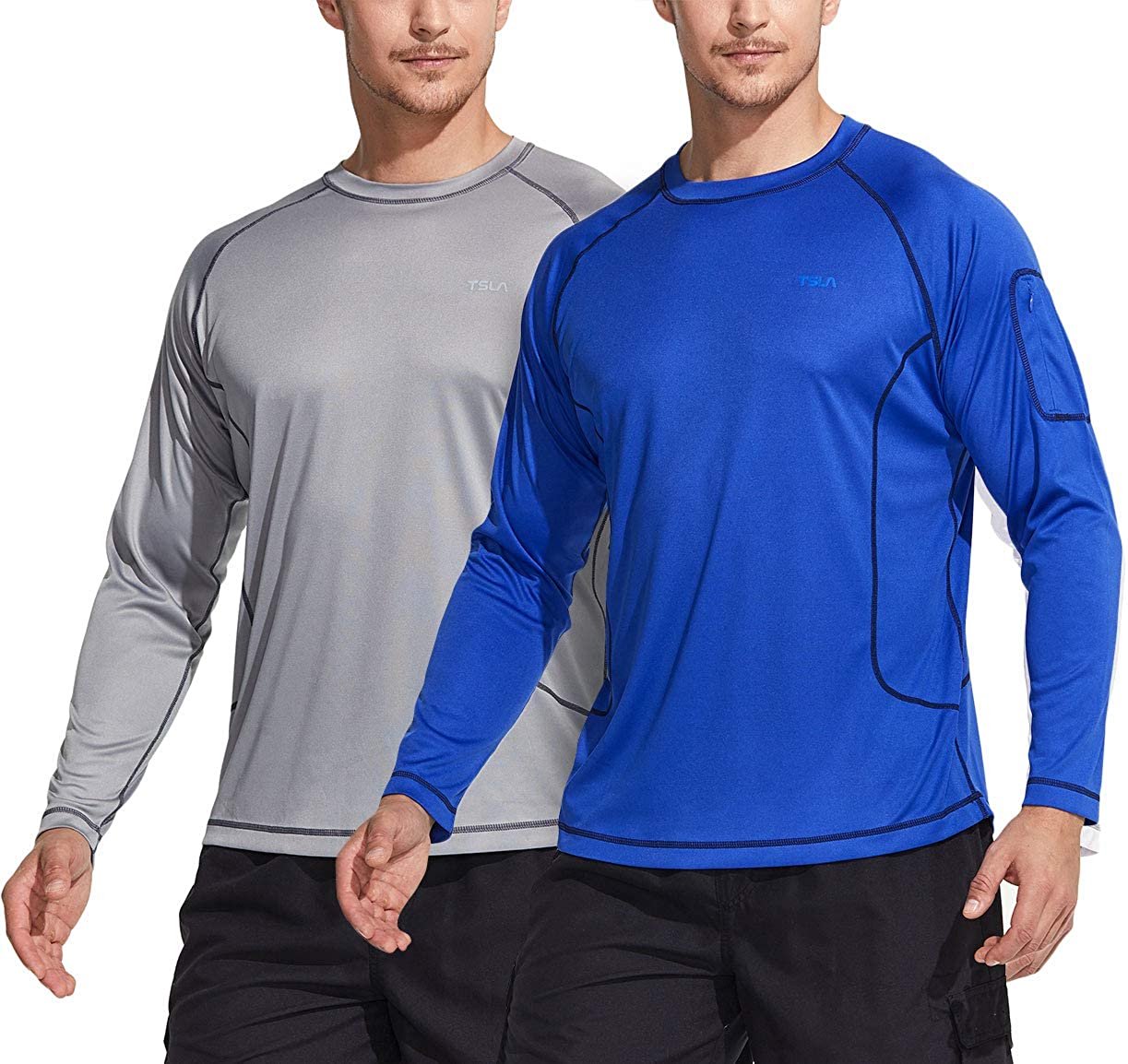 Details about   TSLA 1 or 2 Pack Men's Rashguard Swim Shirts Loose-Fit Long Sleeve Shir UPF 50 