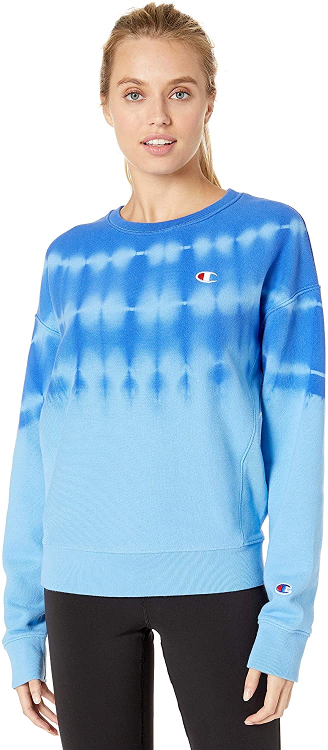 blue tie dye champion sweatshirt