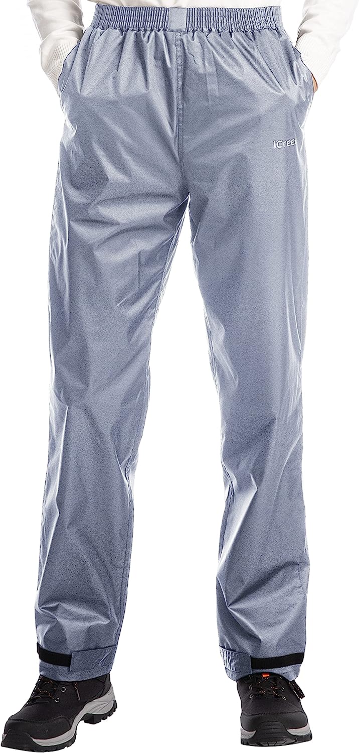 iCreek Men's Rain Pants Waterproof Breathable Windproof