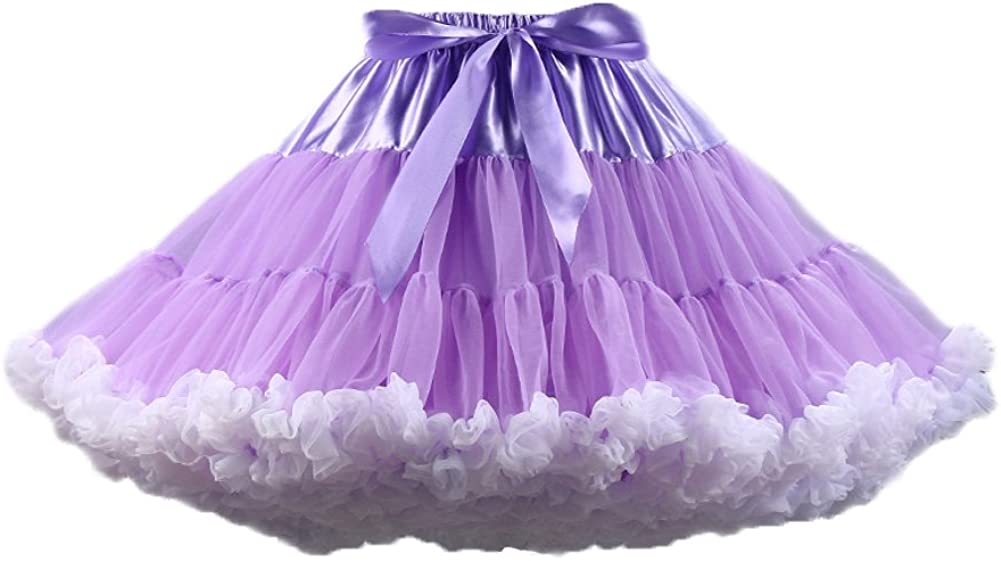 PhilaeEC Women's Elastic Chiffon Petticoat Puffy Tutu Tulle Skirt ...