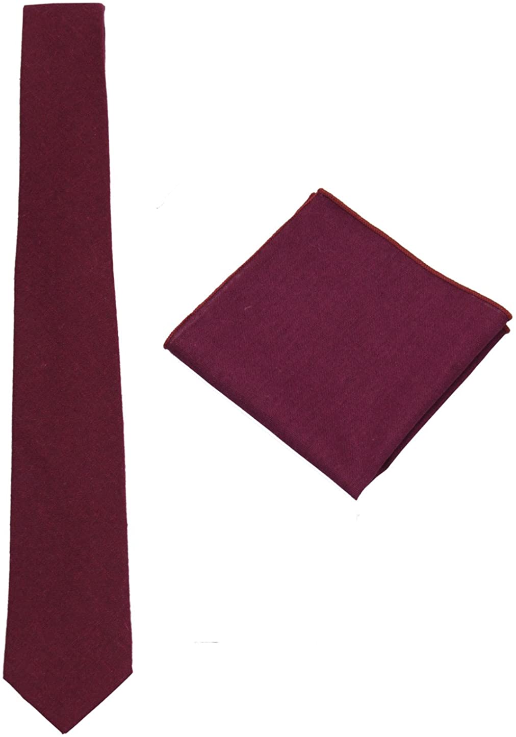Matching Linen Skinny Tie Pocket Square Combo Black Tweed Stitching Herringbone L035-S+P Mens Handkerchief Thin Slim Ties Men Necktie