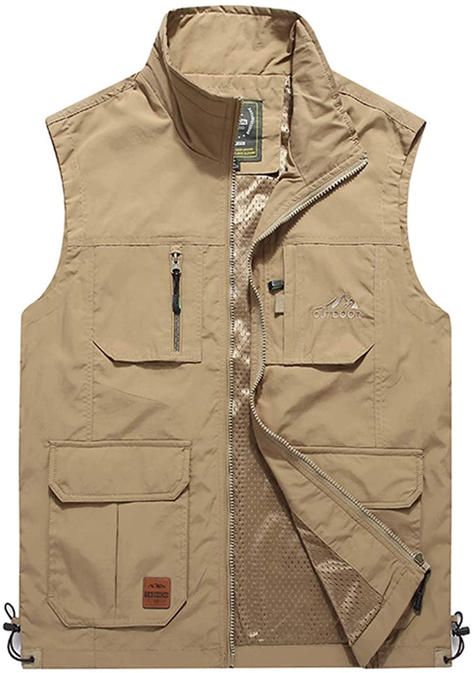 Haellun Mens Outdoor Vests Safari Fishing Travel Multi Pockets Vest with Hood