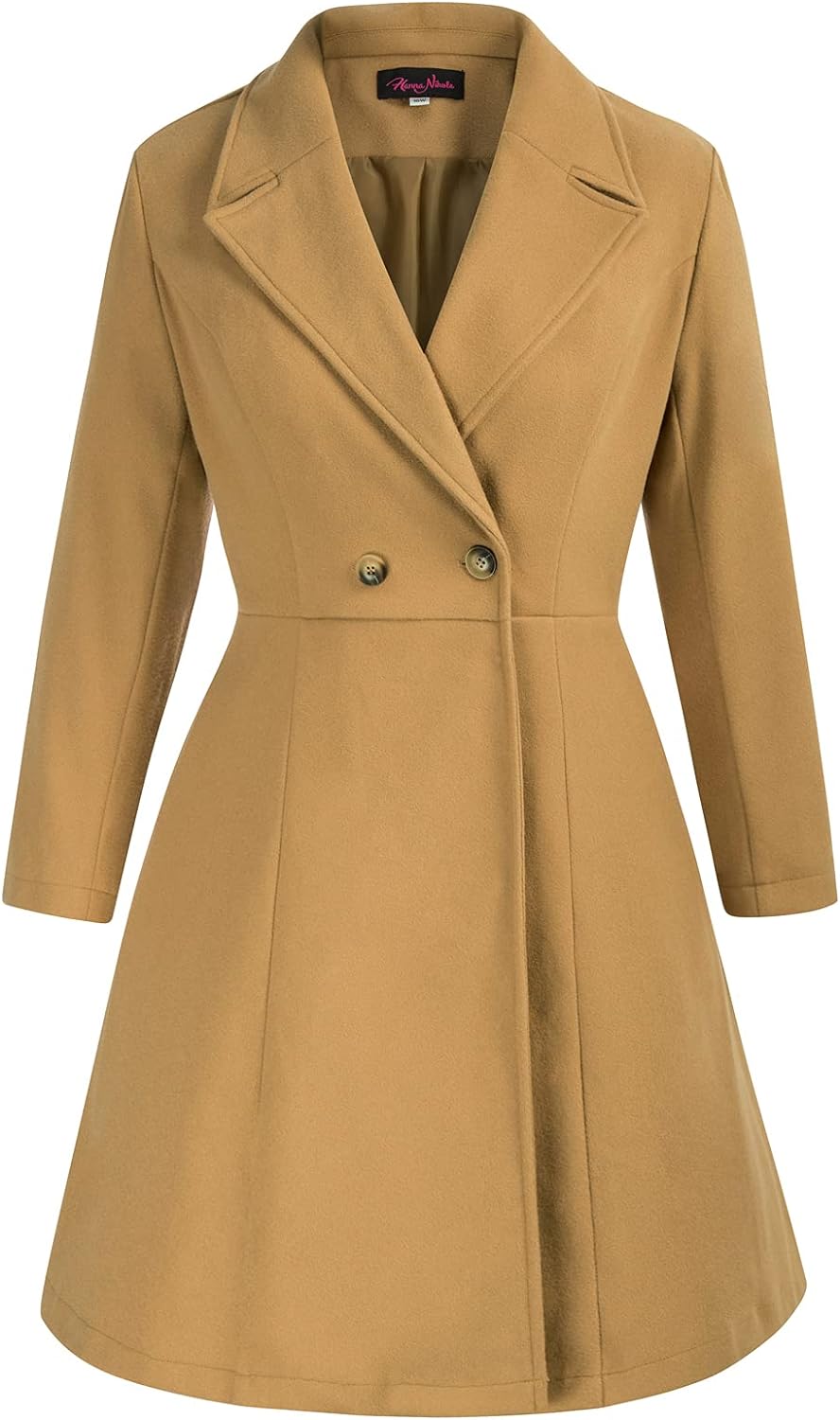 Hanna Nikole Women's Plus Size Wool Dress Coat Double Breasted Pea Coats  Long Tr
