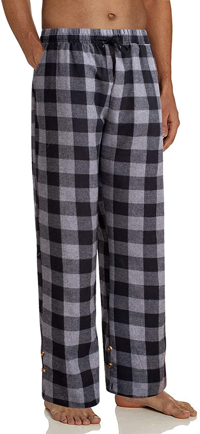 Alimens & Gentle Men's Heavyweight Flannel Plaid Pajama Pants 100% Cotton  Sleep