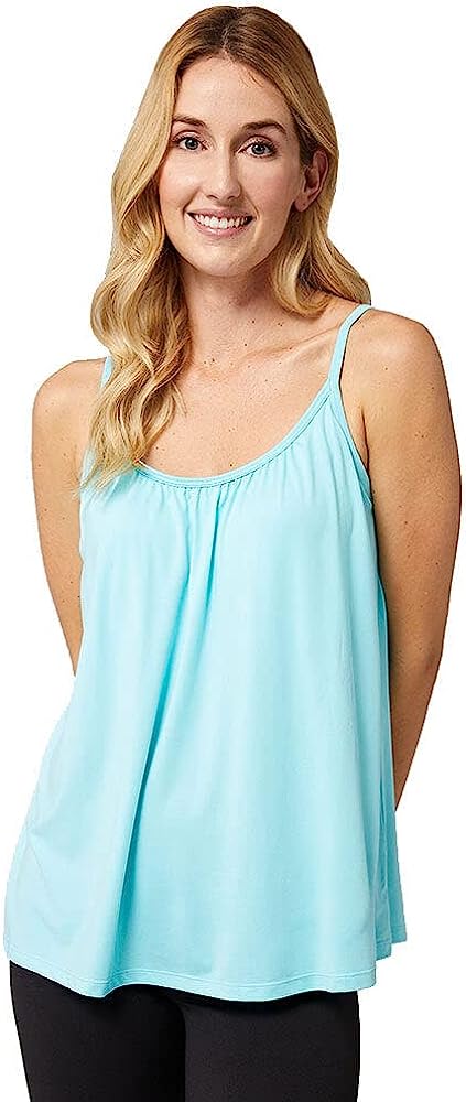 32 DEGREEES Women's Cool Flowy Bra Dress, with Built-in Cups, Relaxed Fit