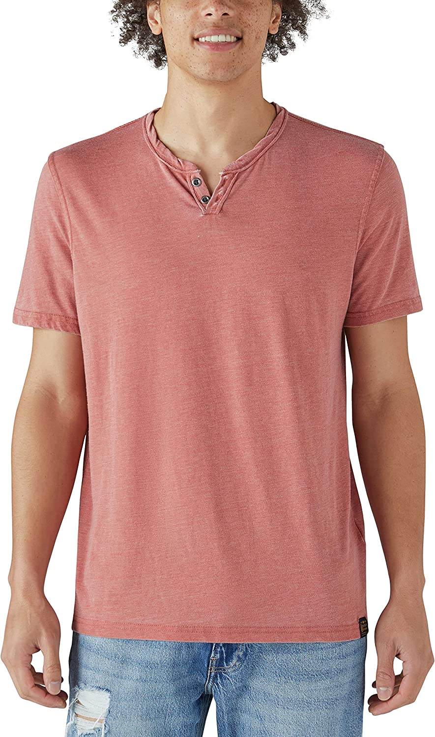 adviicd Mens Shirts Casual Tee Men's Venice Burnout Notch Neck Tee Shirt  Male Casual T-Shirt 
