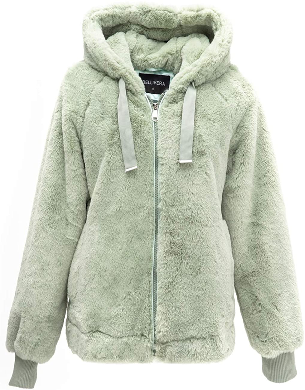 The Sherpa Shearling Fuzzy Jacket with Hood Fall and Winter Fashion 2021 Bellivera Women's Faux Fur Fleece Coat