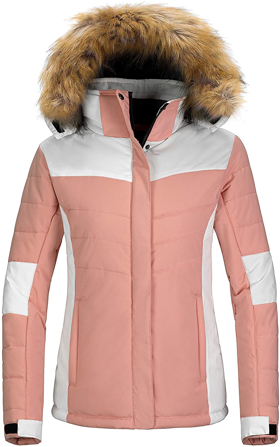 Wantdo Women's Waterproof Ski Jacket Hooded Snow Coat Mountain Winter Parka Snowboarding Jackets 