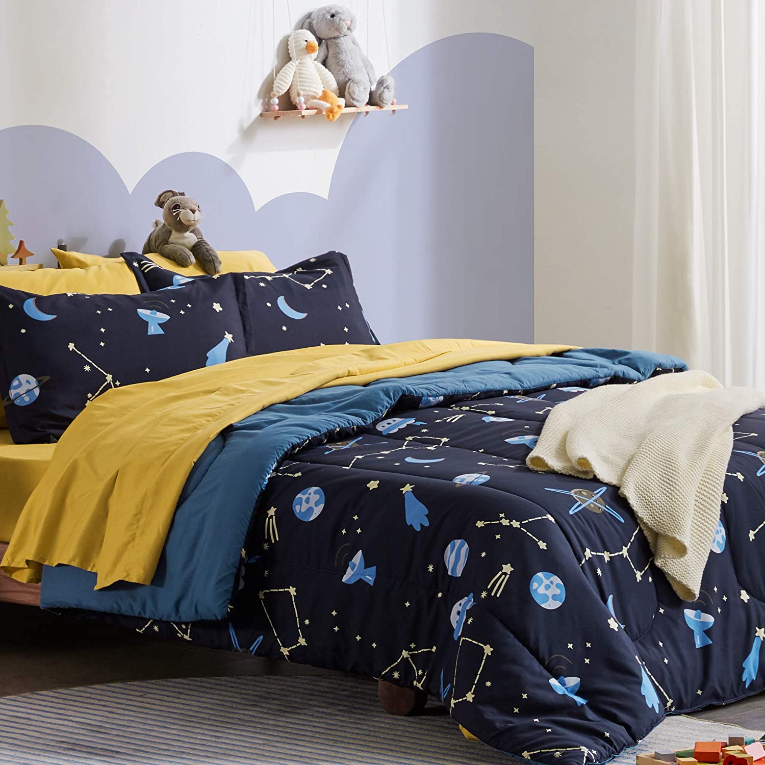 SLEEP ZONE Kids Bedding Twin Comforter Set - Cute Printed for Boys