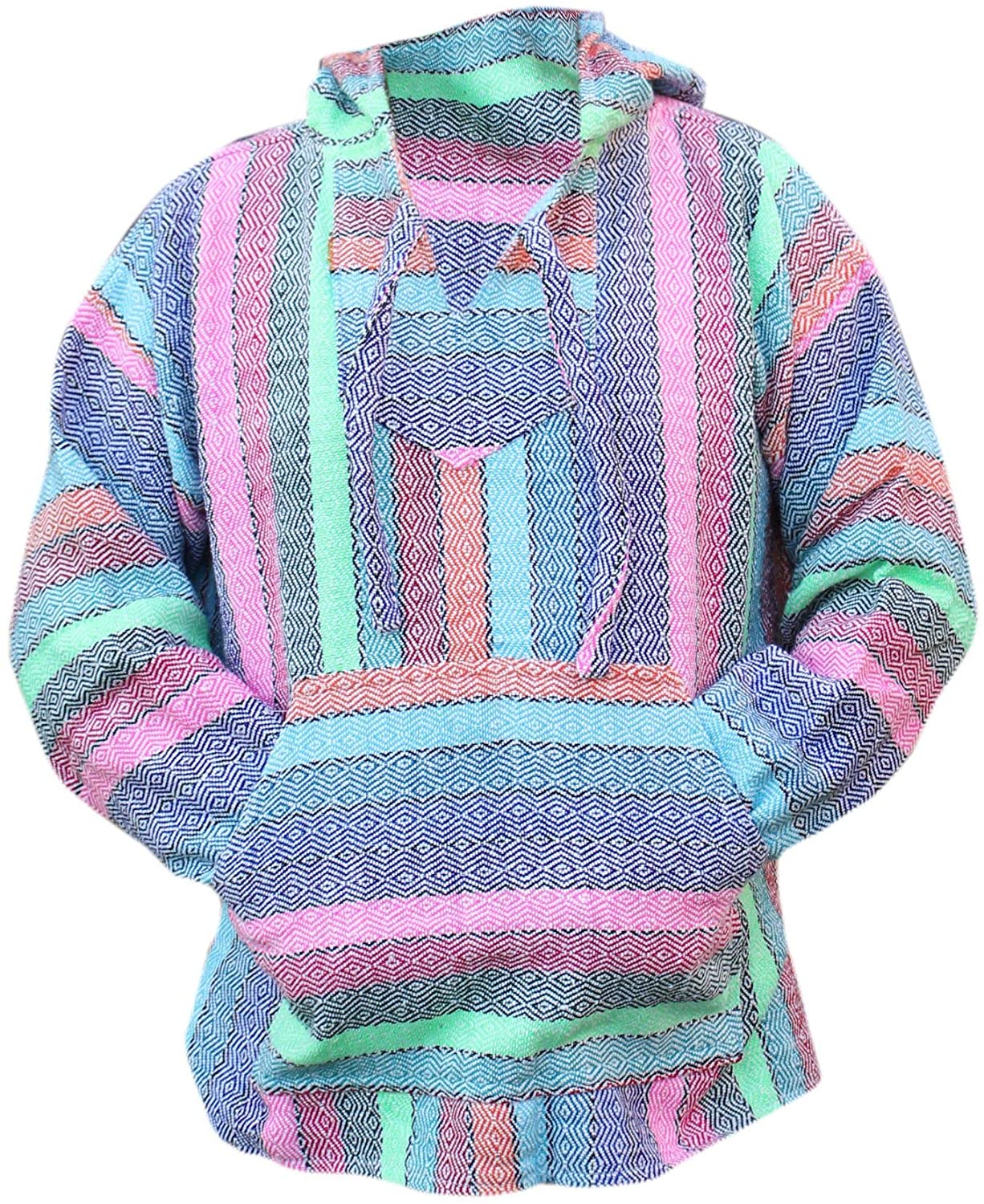 Del Mex Mexican Baja Hoodie Sweatshirt Pullover Jerga Surf Poncho Drug Rug 