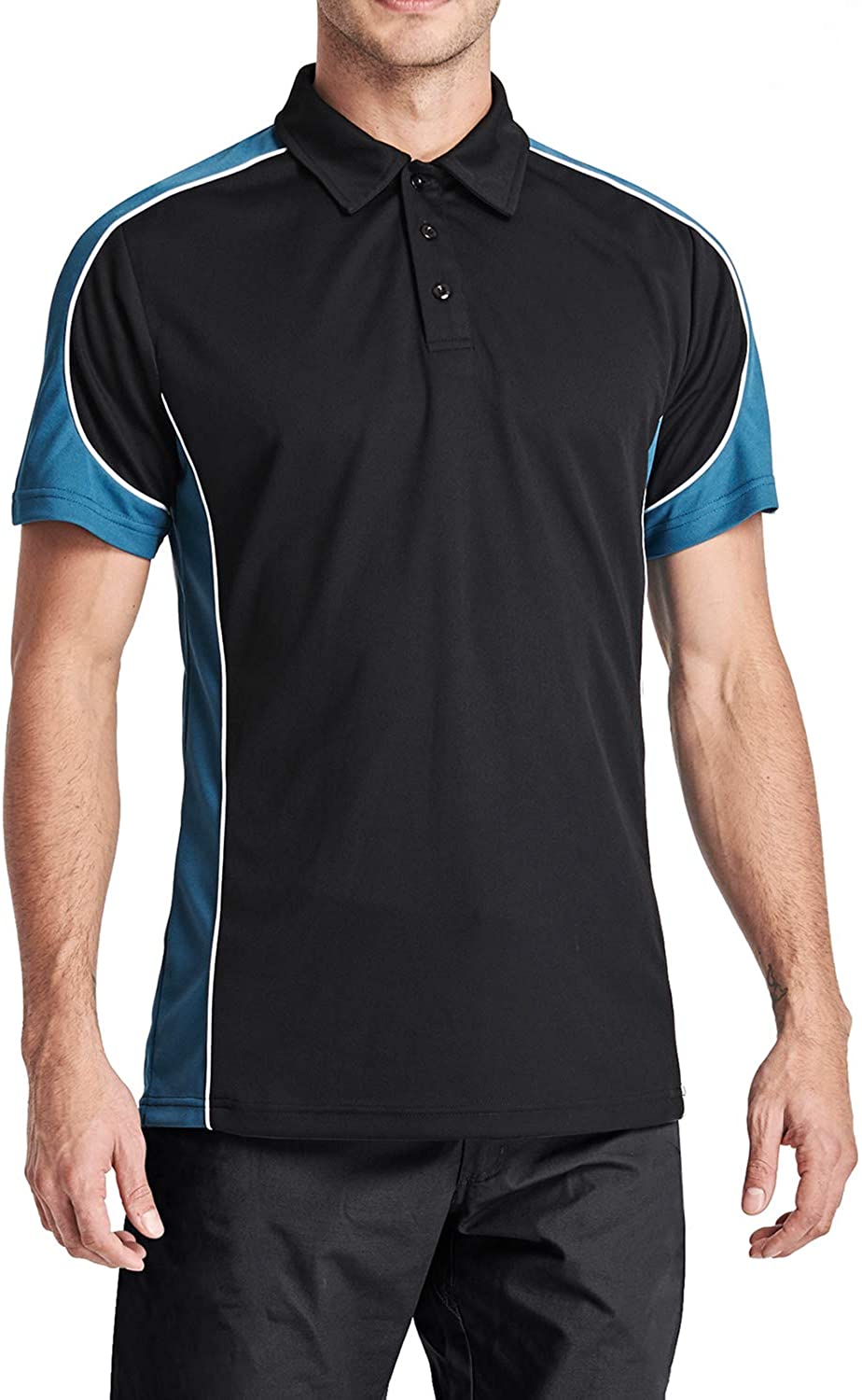 TACVASEN Men's Golf Polo Shirts 3 Button Short Sleeve ...