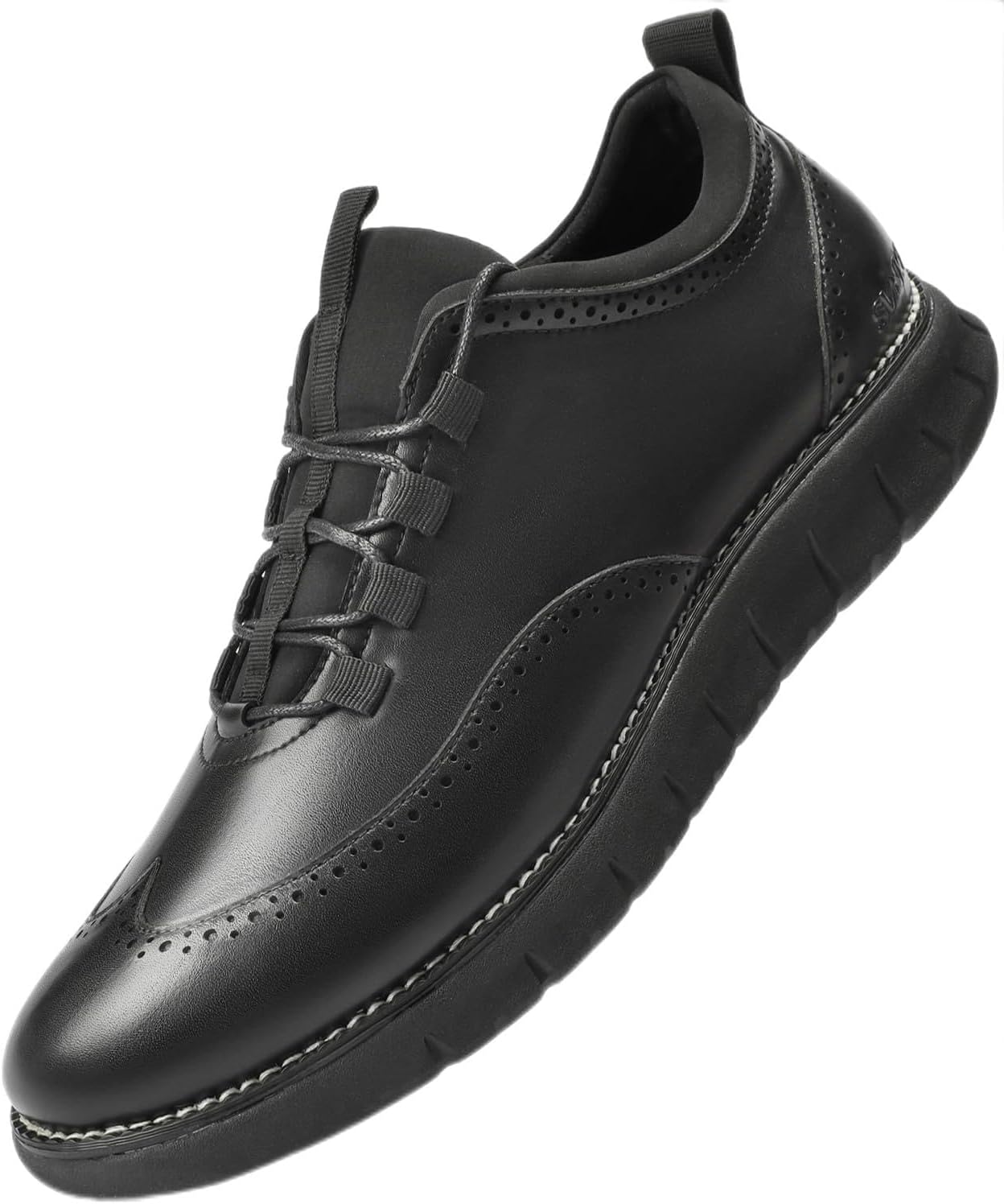 Men's Formal Derby Faux Upper Office Wear Lace Up Black Shoes – BxxyShoes