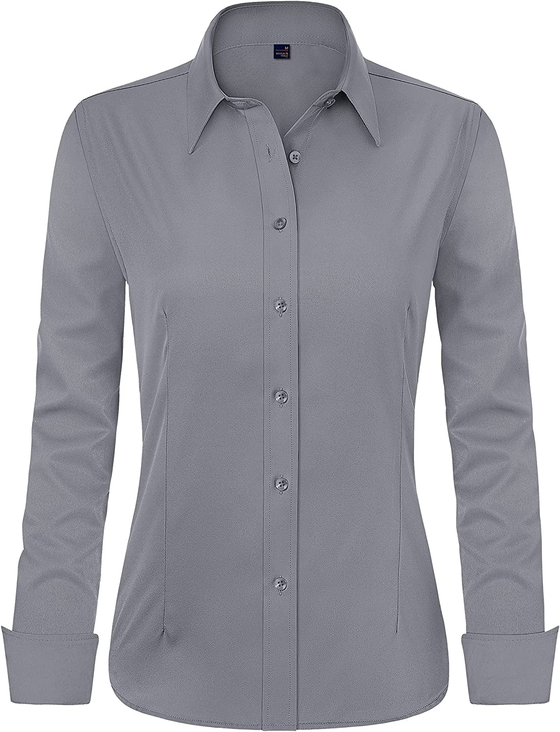 J.Ver Womens Dress Shirts Long Sleeve Button Down Shirts Wrinkle-Free Solid  Work