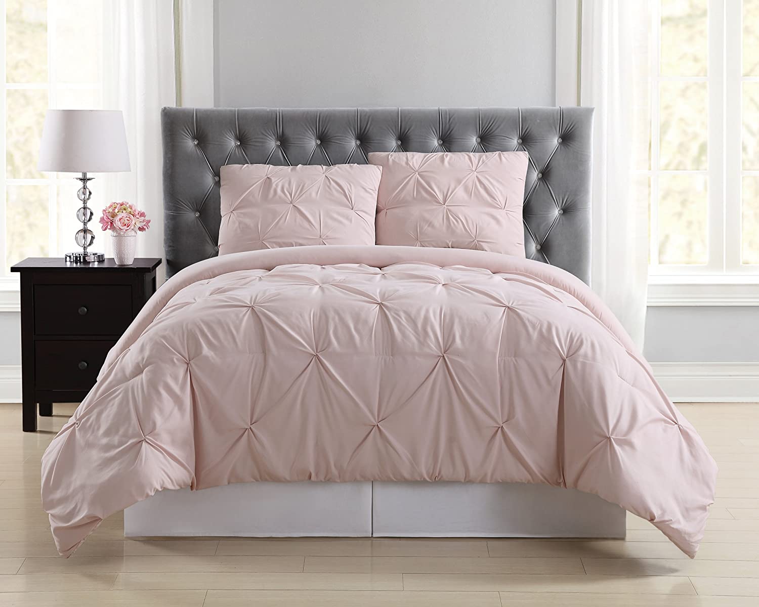 Truly Soft Everyday Pleated Comforter Set, King, Blush | eBay