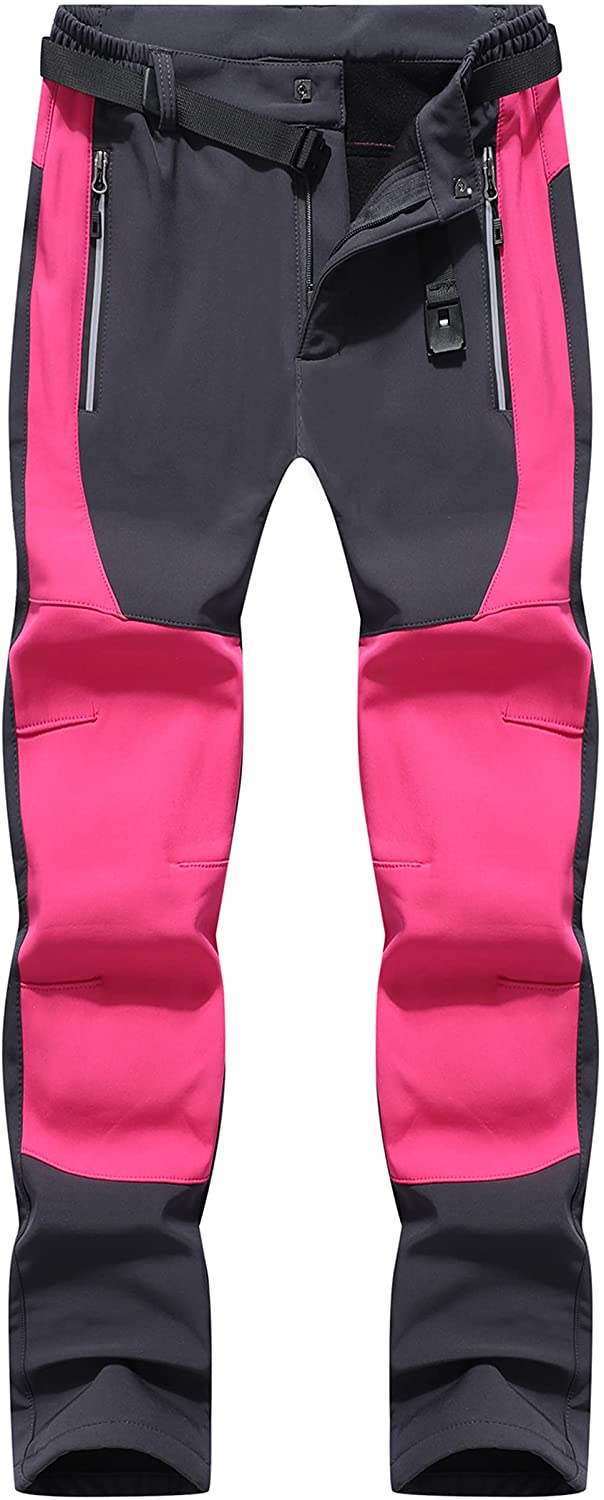 Buy BenBoy Women's Outdoor Waterproof Windproof Fleece Slim Cargo Snow Ski  Hiking Pants, Pink, X-Small at