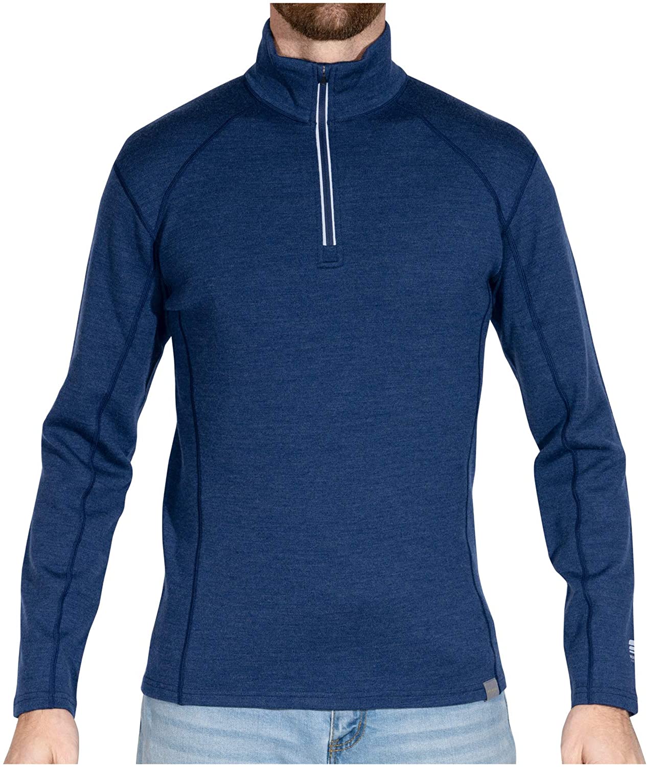 MERIWOOL Mens Base Layer 100% Merino Wool Heavyweight 400g Half Zip Sweater  for | eBay