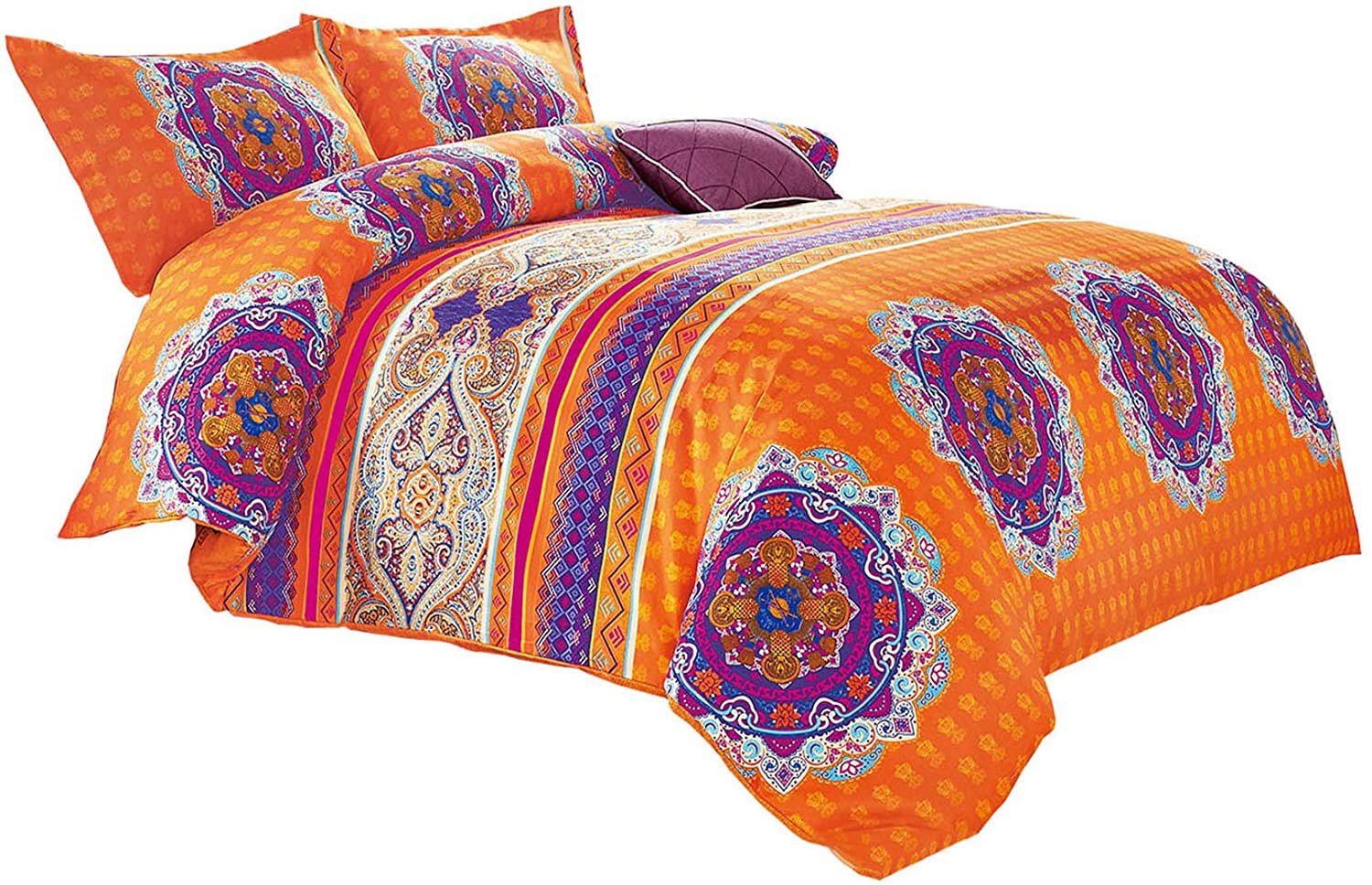 Mandala Comforter Set Details about   Wake In Cloud Orange Bohemian Boho Chic Medallion Patte 