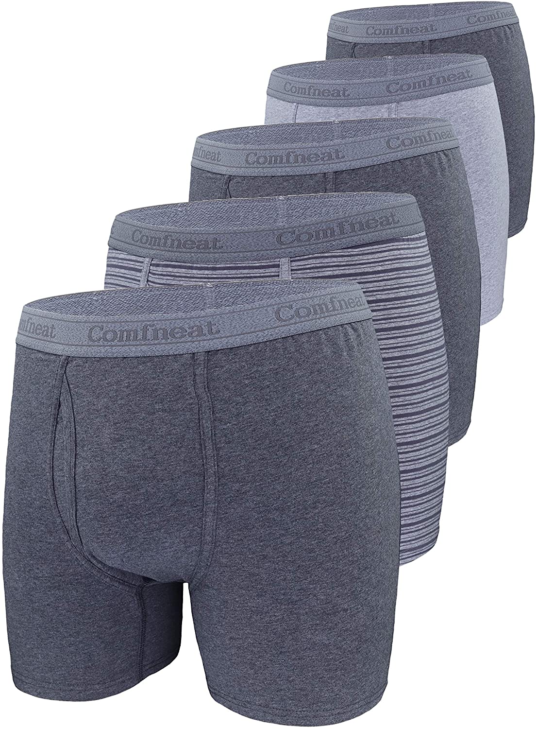 Comfneat Men's 2 or 5-Pack Big & Tall Boxer Briefs 3XL-6XL Underwear with  Fly : : Clothing, Shoes & Accessories