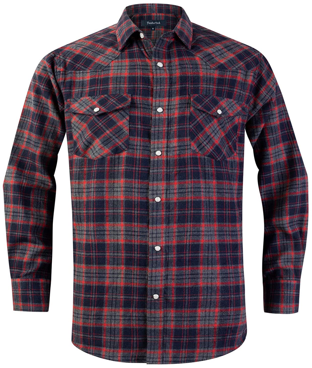 mens snap button flannel shirts