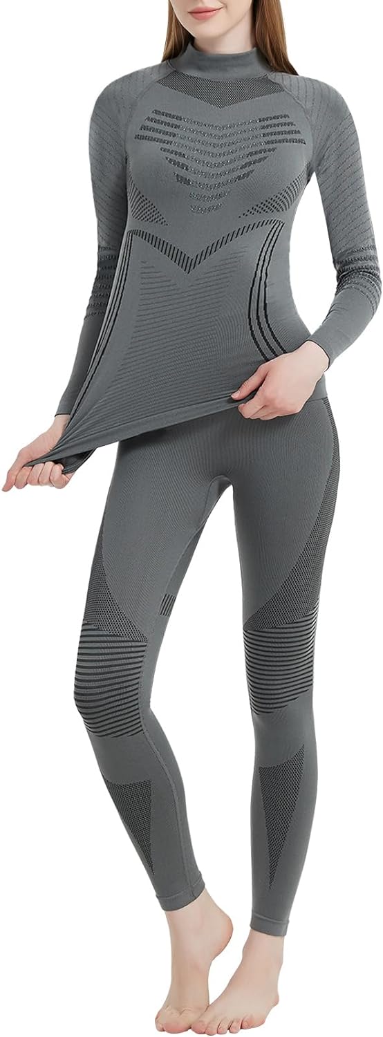 Thermal Underwear for Women, Winter Warm Long Johns Thermal Sets Cold  Weather Gear Base Layer for Skiing Running