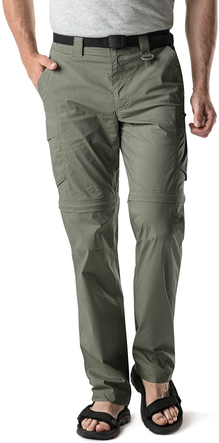 CQR Men's Convertible Cargo Pants, Water Repellent Hiking Pants, Zip ...