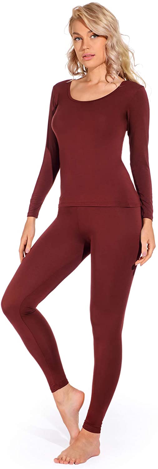 Liang Rou Women's Crewneck Long Johns Ultra Thin Modal Thermal