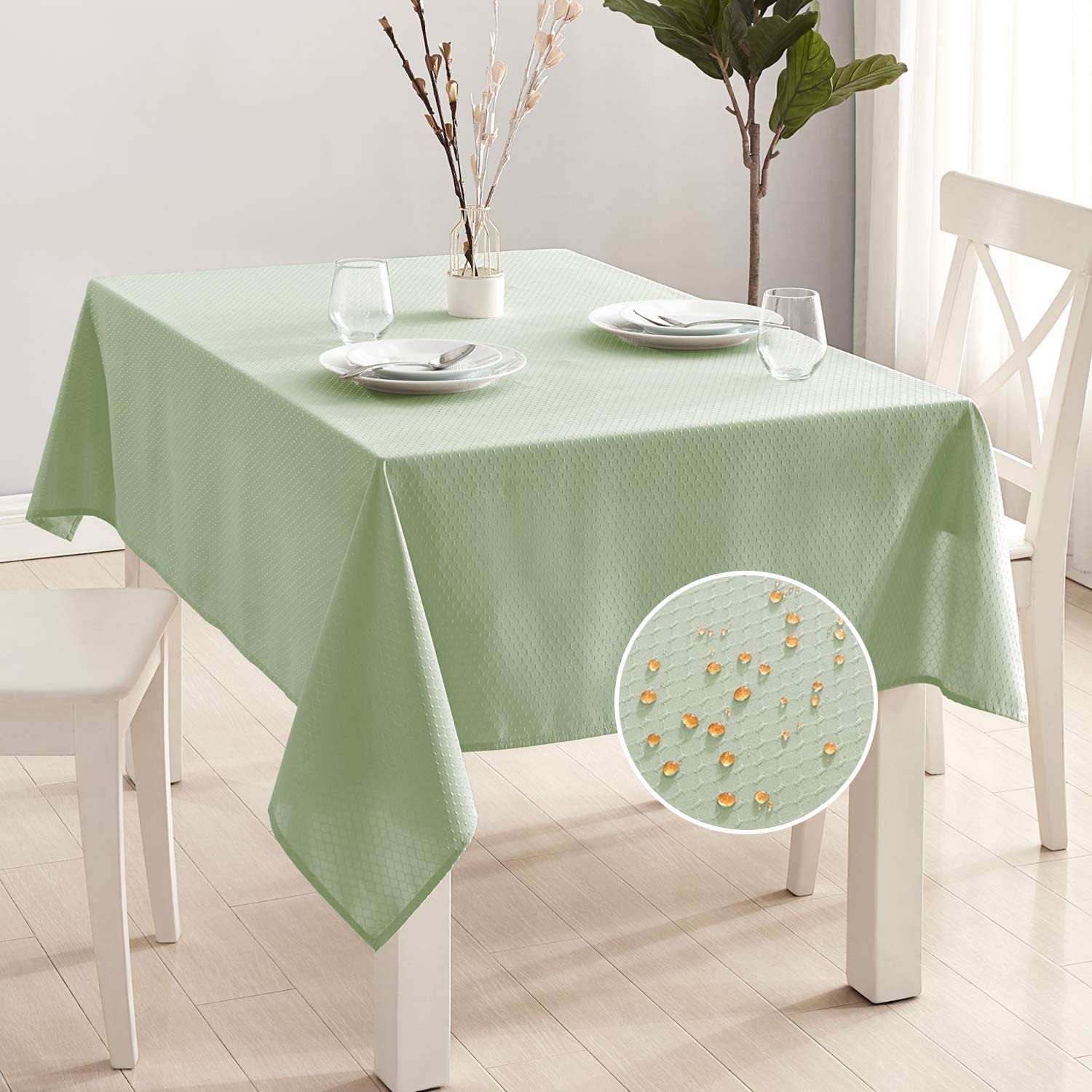 Eterish Rectangle Tablecloth, Sage Green Table Cloth in Washable Polyester, Stai eBay