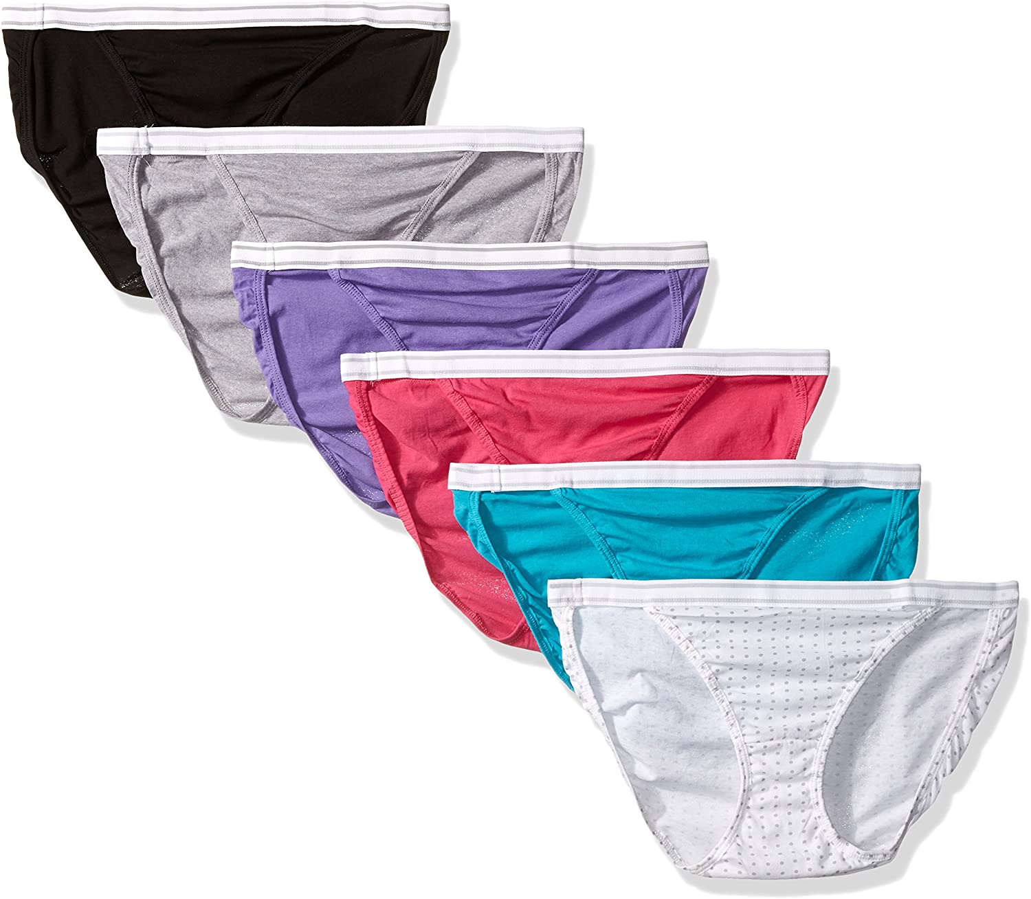 Hanes Women's Originals Underwear, Seamless Rib Hi-Leg Bikini Panties,  6-Pack, Lively Lavender/White/Pink Begonia, Large : : Clothing,  Shoes & Accessories