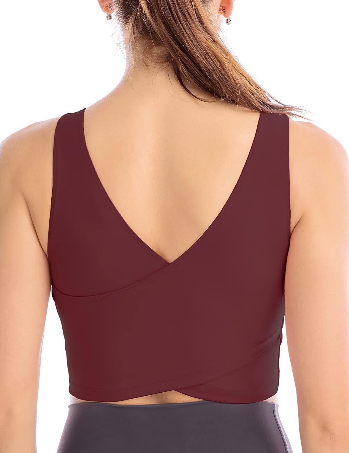 Sweelivin Longline Sports Bras for Women Seamless Padded Strappy Tank Tops  Yoga