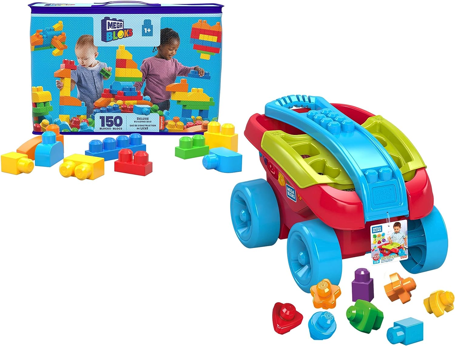  MEGA BLOKS Fisher-Price Toddler Block Toys, Deluxe