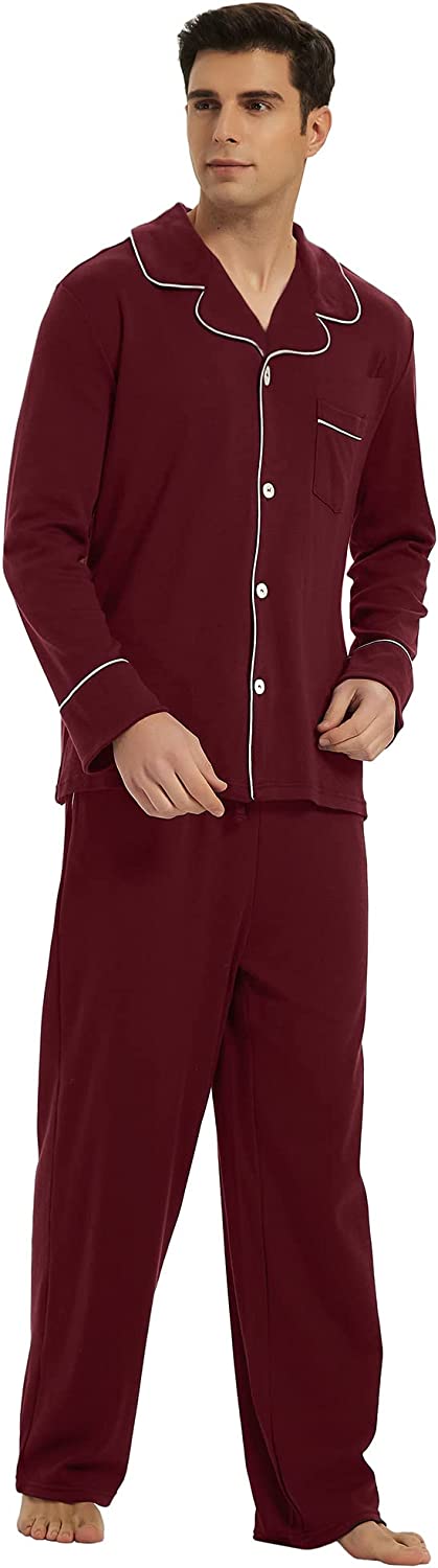 U2SKIIN Mens Pajama Set, Plaid Pajamas for Men Long Sleeve