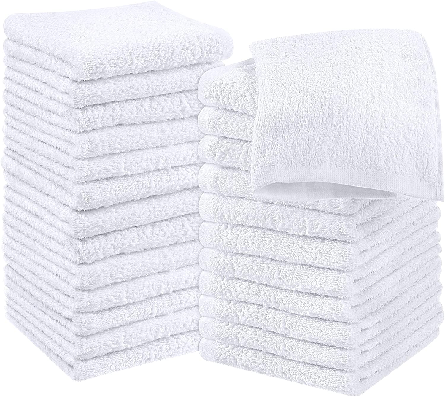 Utopia Towels Cotton Washcloths, 24 - Pack, White