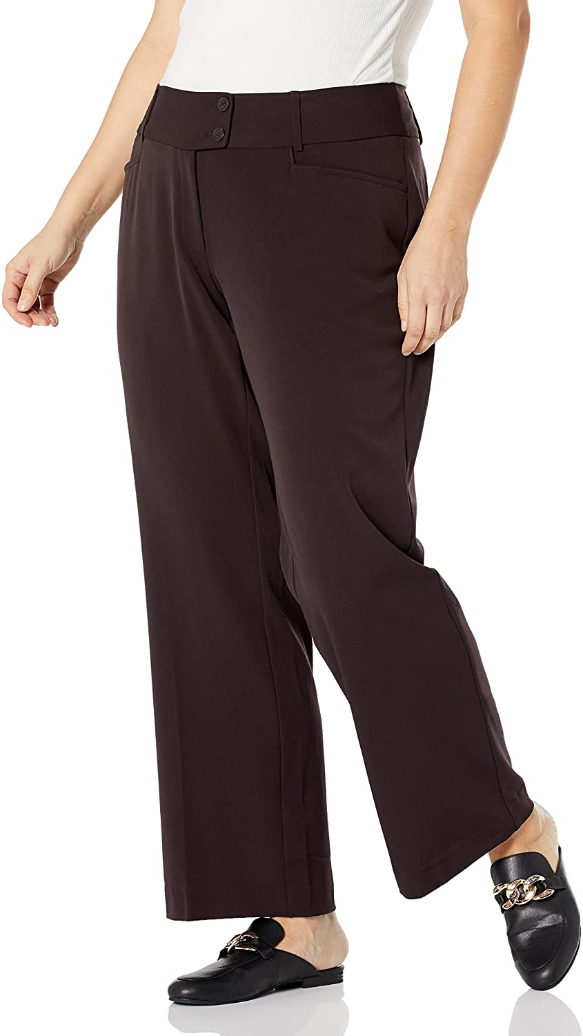 Rafaella Women's Curvy Fit Gabardine Bootcut Dress Pants - Miazone