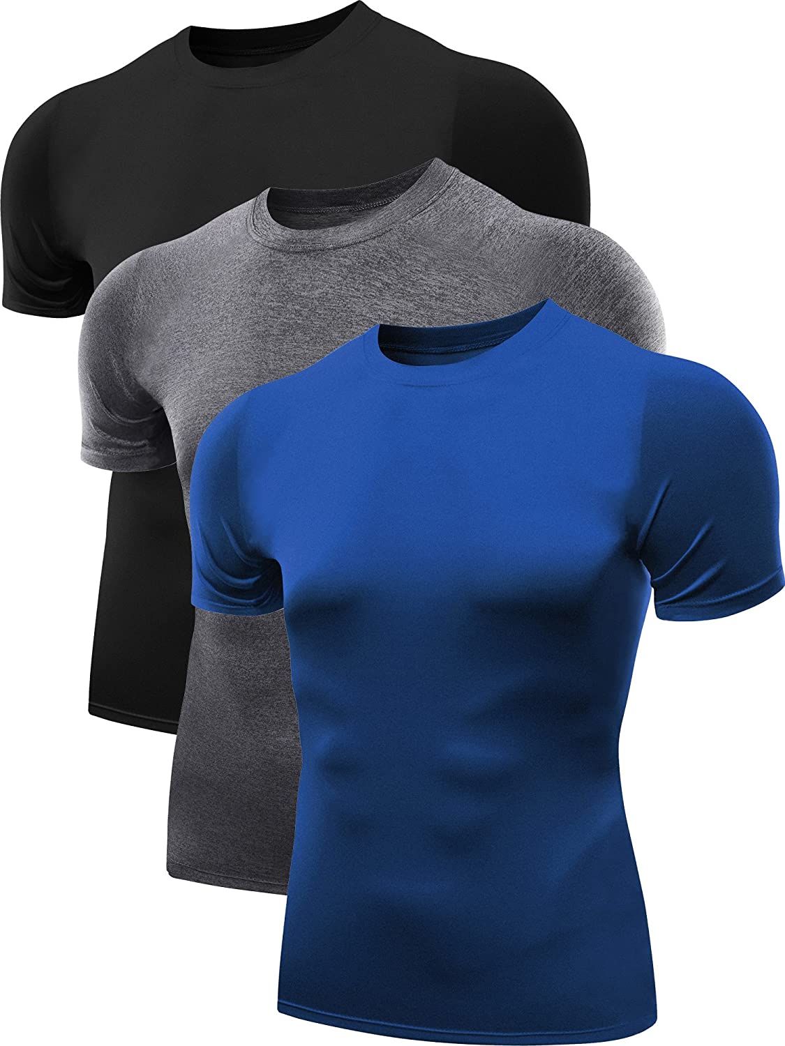 NELEUS Womens 3 Pack Compression Athletic Long Sleeve Shirts For Girls