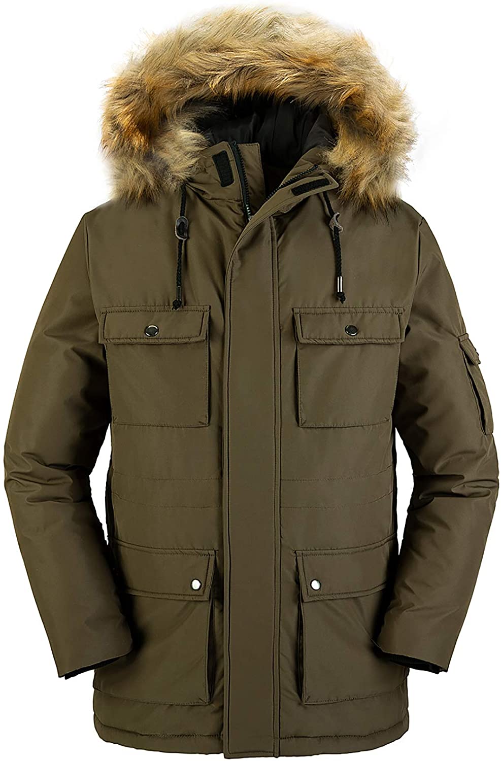 Wantdo Men's Thicken Puffer Jacket Insulated Water-Resistant Warm Winter Coat with Hood 