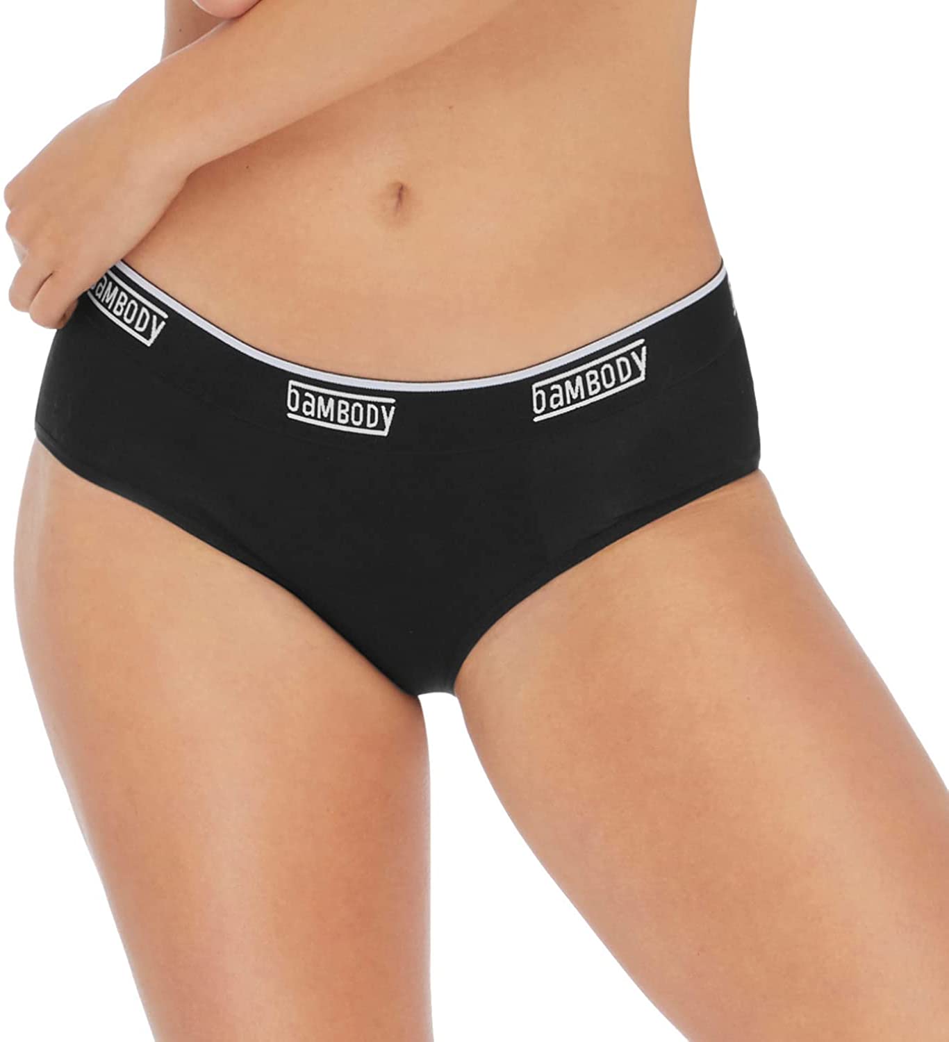 Bambody Leak Proof Hipster: Sporty Period Underwear for Women & Teens -  Menstrual Protection - Soft & Breathable - 2 Tampons