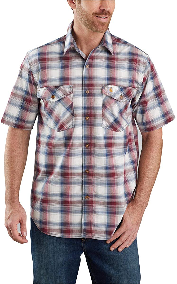 Carhartt Men's Relaxed Fit Short Sleeve Plaid Shirt