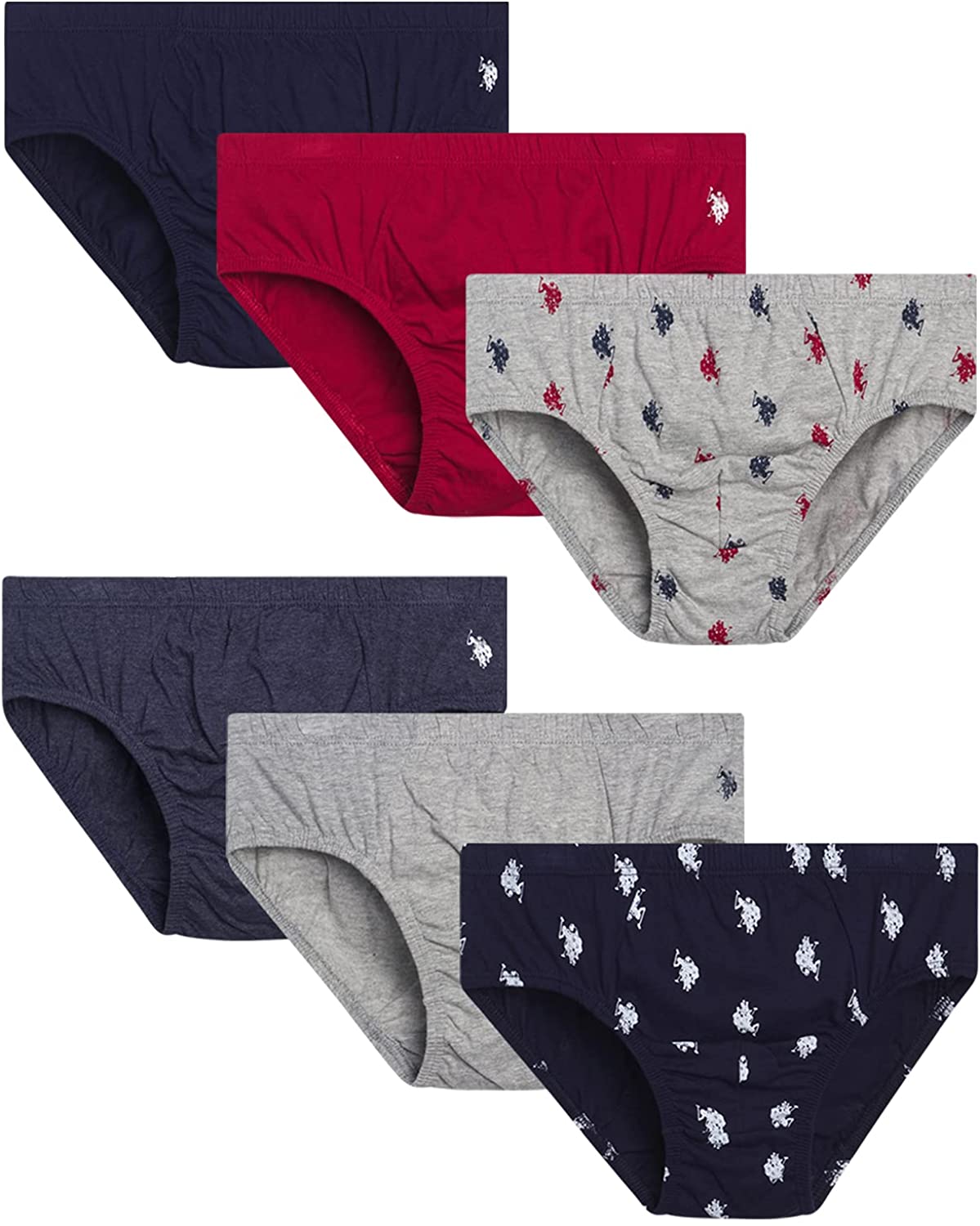 U.S. Polo Assn. Men's Underwear - Low Rise Briefs with Contour Pouch (5  Pack), Size Small, Heather GreyHeather BlueHeather Red at  Men's  Clothing store