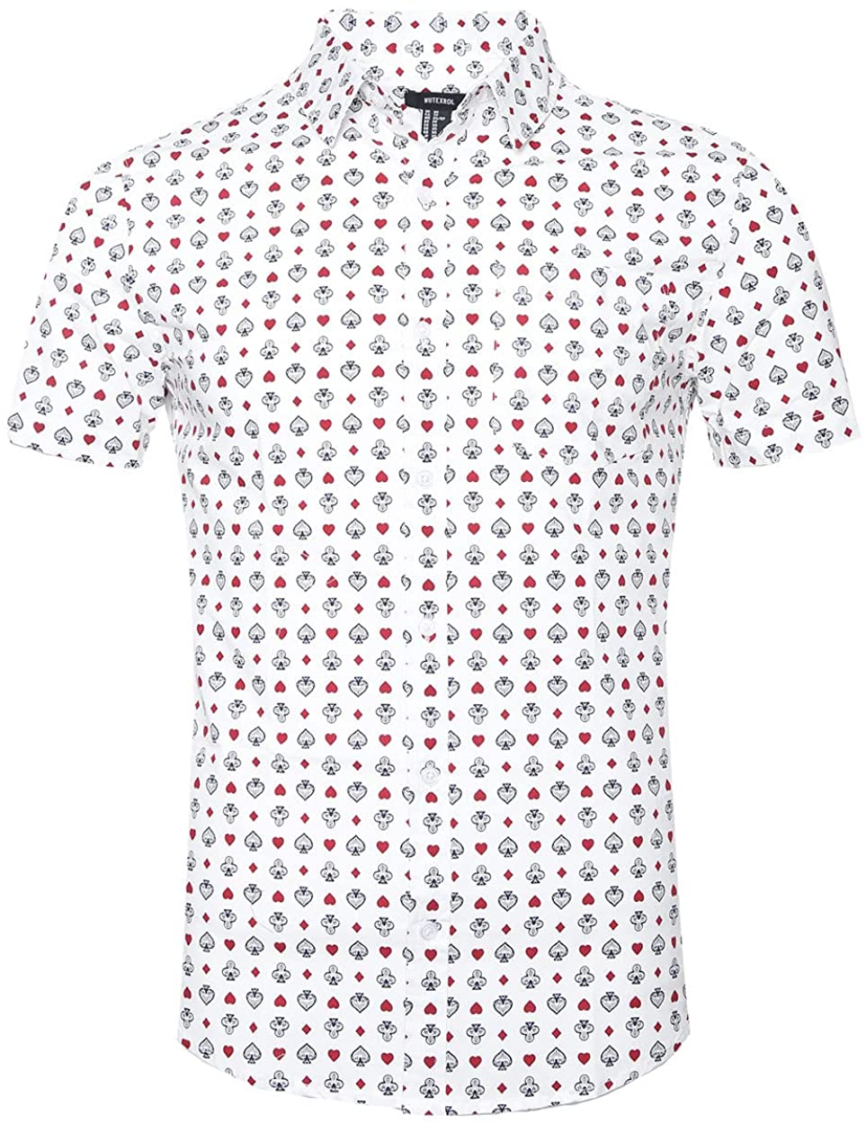 TOPORUS Mens Casual Short Sleeve Printing Pattern Button Down Shirt 
