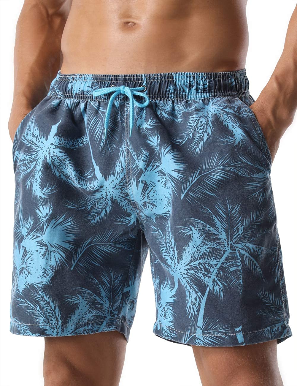 Nonwe Mens Surf Quick Dry Swim Trunks with Drawsting 