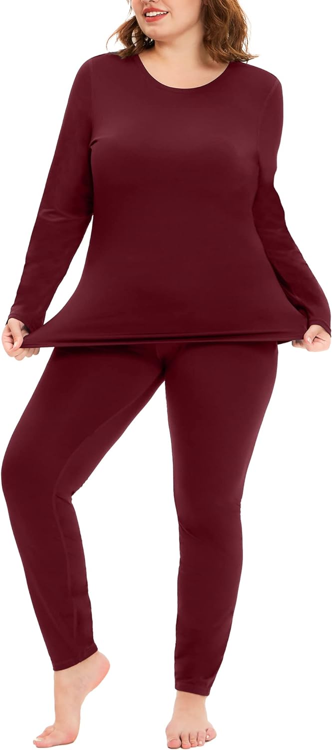 COOTRY Plus Size Fleece Lined Leggings for Women Thermal Underwear