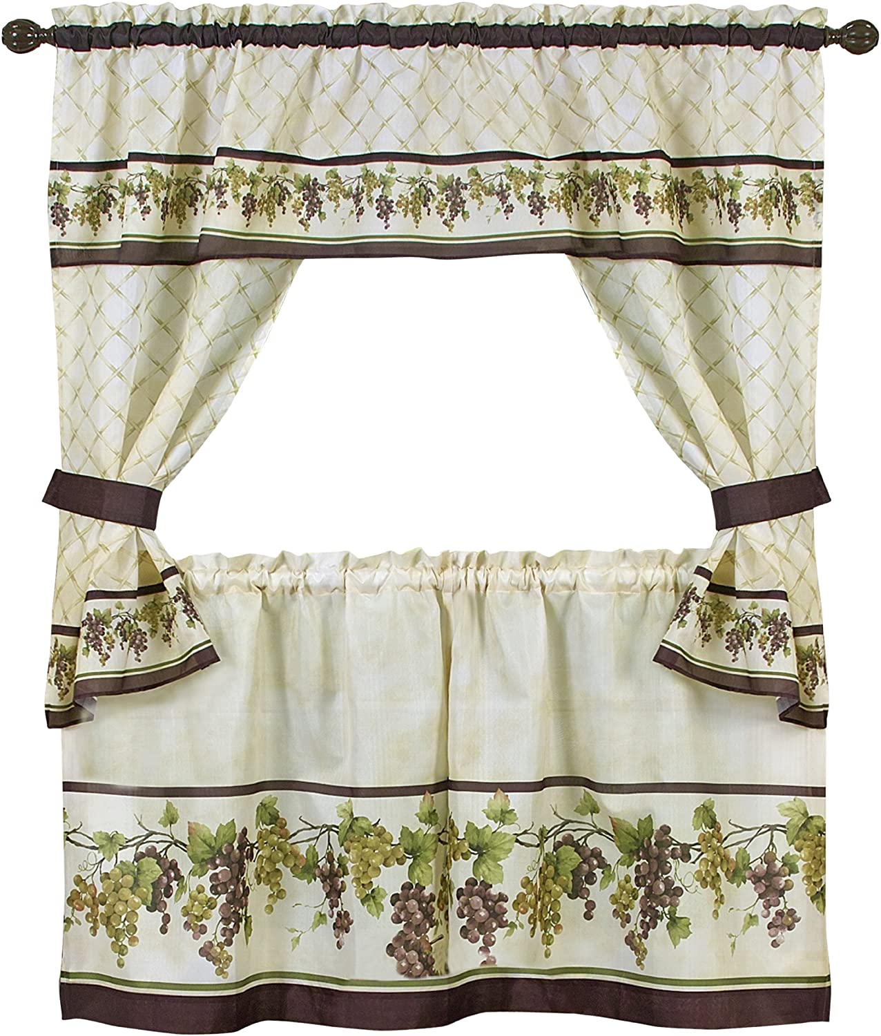 Achim Importing CHCS24NY12 57 x 24 in Chateau Cottage Window Curtain Set Navy 