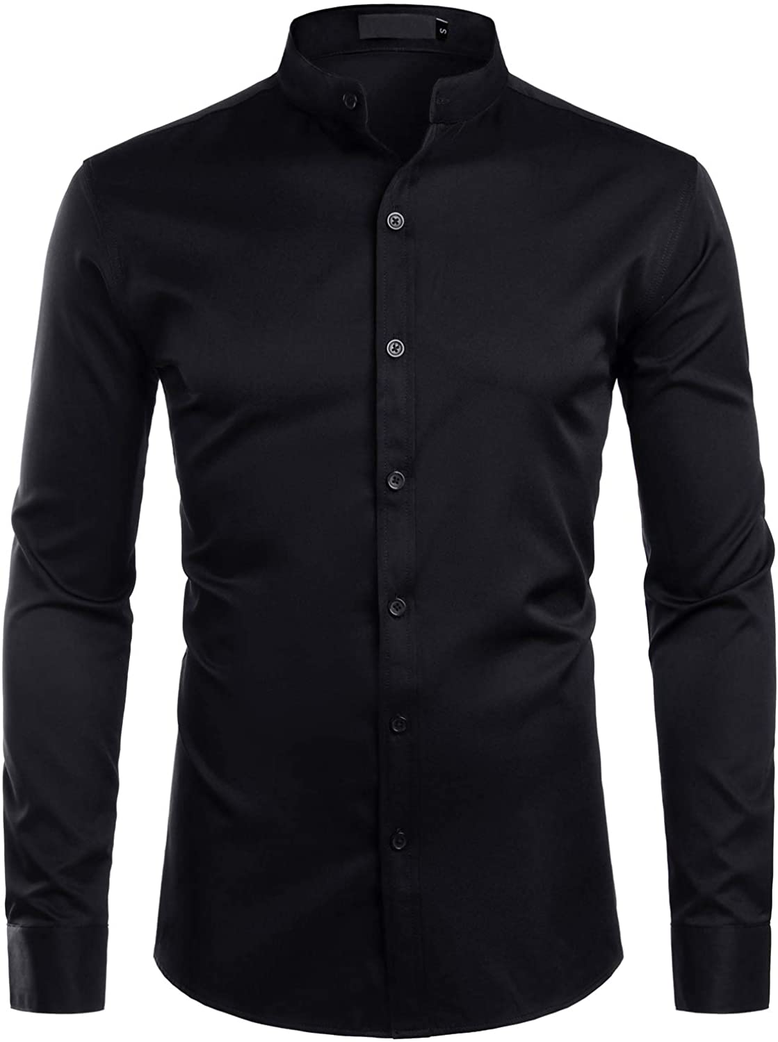 Black Zipper Shirt with Classic Collar