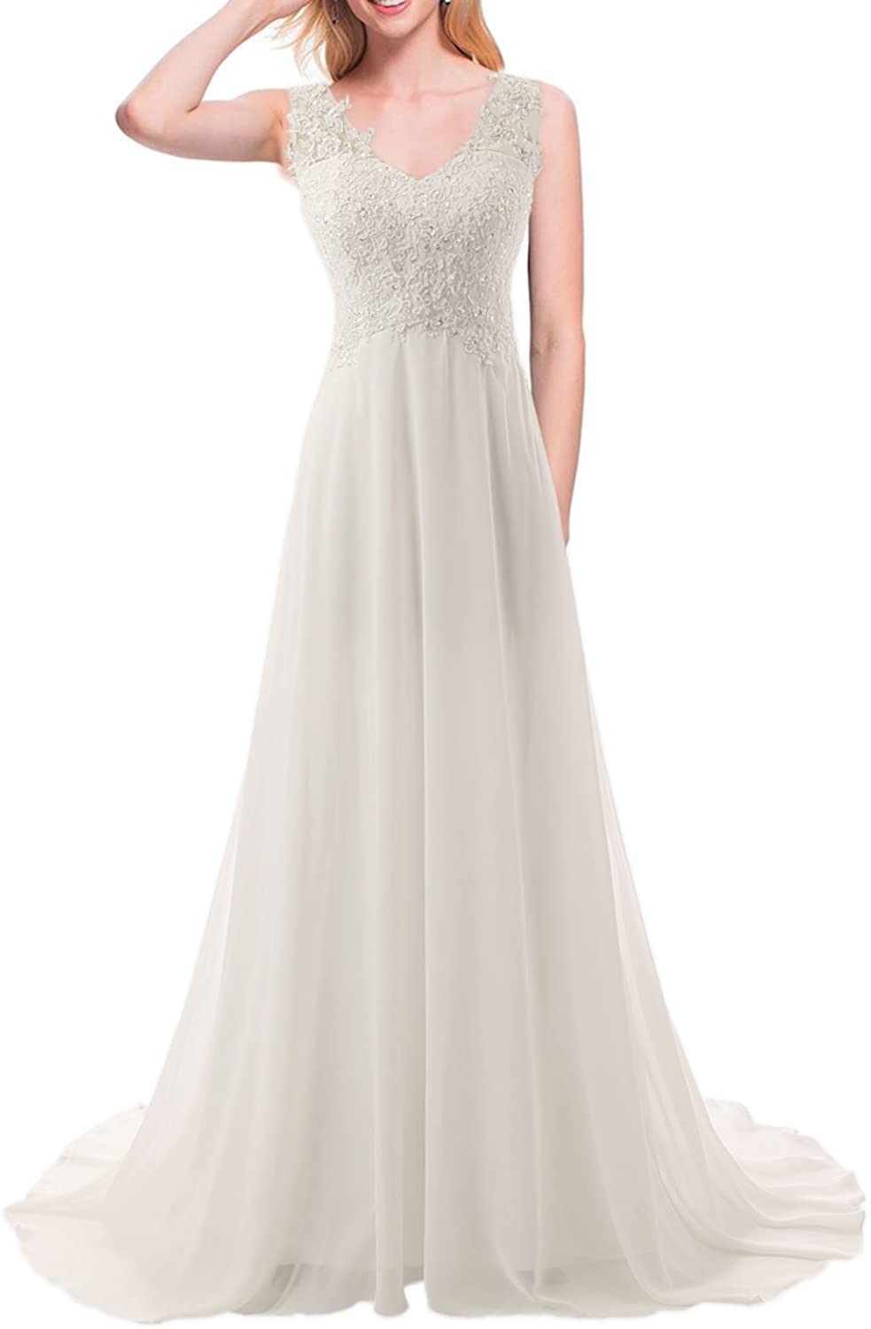 JAEDEN Wedding Dress for Bride Beach Bridal Dresses Lace Wedding Gown A Line  Bri | eBay