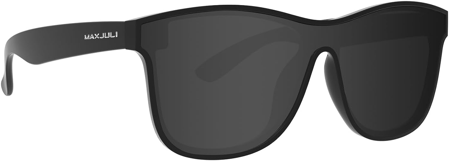 MAXJULI Polarized Trendy Sports Sunglasses for Big Heads Men Women One  Piece Ove