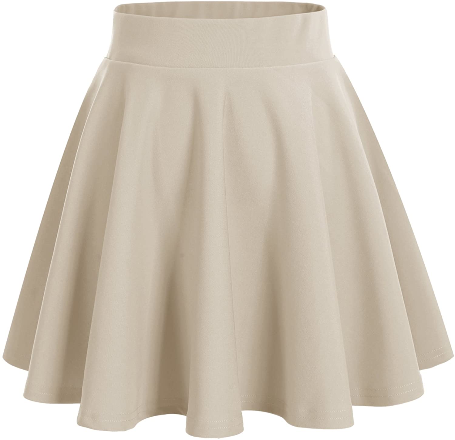 DRESSTELLS Skirt for Women Mini Skirts Versatile A-line Basic Stretchy  Flared Skater Skirt, A-black, Large